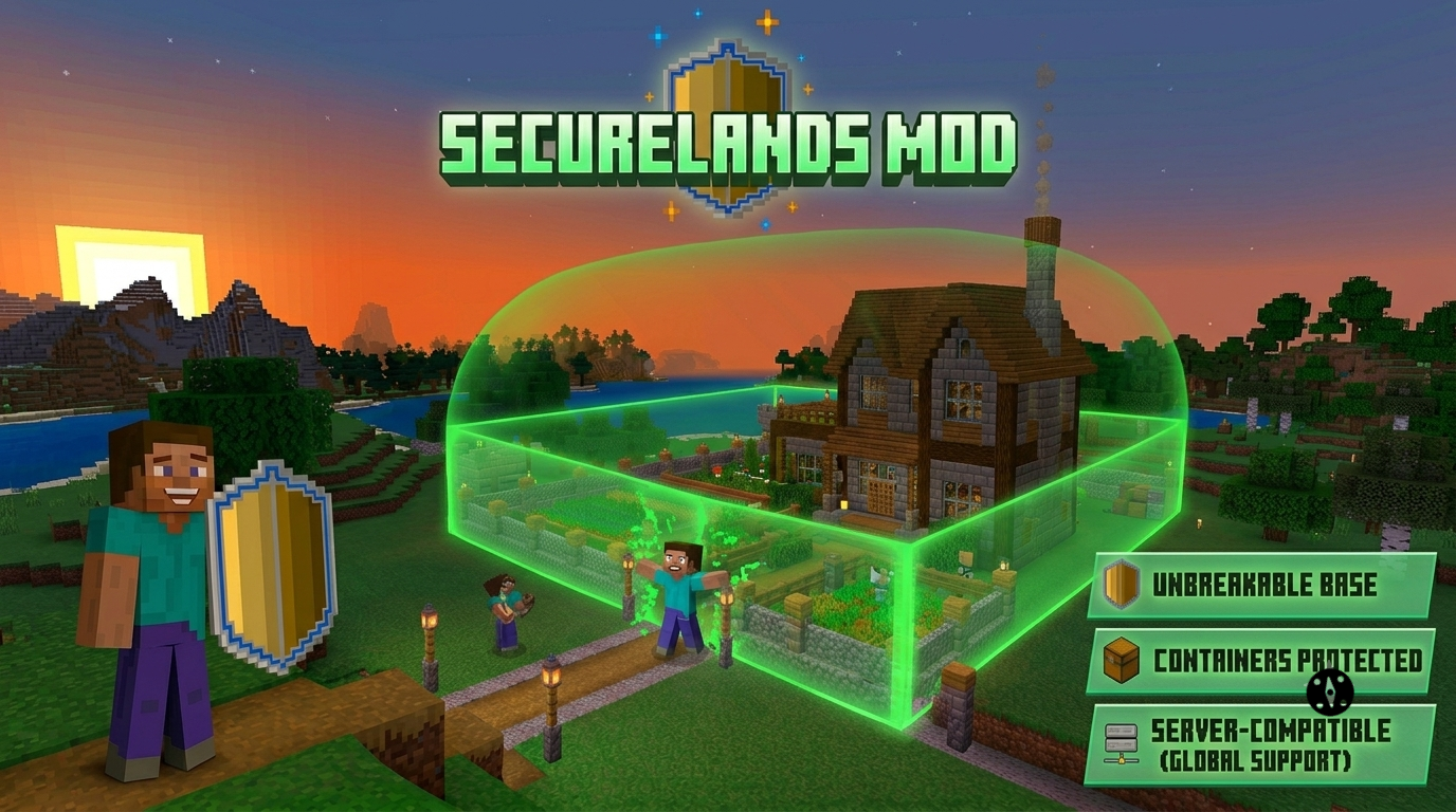 مود الحماية SecureLands Addon في ماينكرافت بيدروك